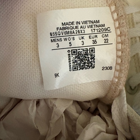 Converse all star lift High-Top Sneakers - Cream size 5 - Picture 7 of 7